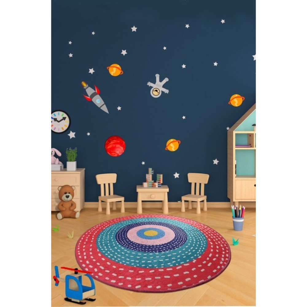 Chilai Home Ronda Çap Çocuk Halıs Djt Çocuk ve Bebek Halısı Yıkanabilir ,Leke Tutmaz 140 x 140 - Renkli - 140 x 140 cm Oto Boyaları Fiyatı