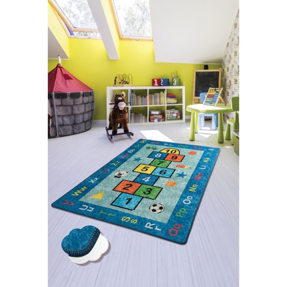 Chilai Home Seksek Mavi 140X190 Cm Çocuk Ve Bebek Halısı - 140 x 190 cm Bebek Odası Halı Fiyatı