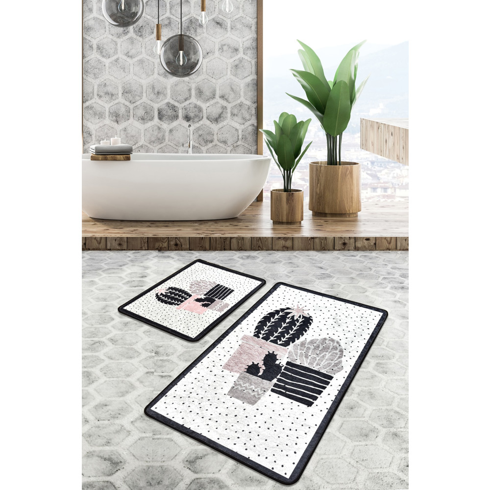 Chilai Home Three Cactus Djt 2 Li Set Banyo Paspası Kaymaz Tabanlı Klozet Takımı Banyo Tekstili Fiyatı