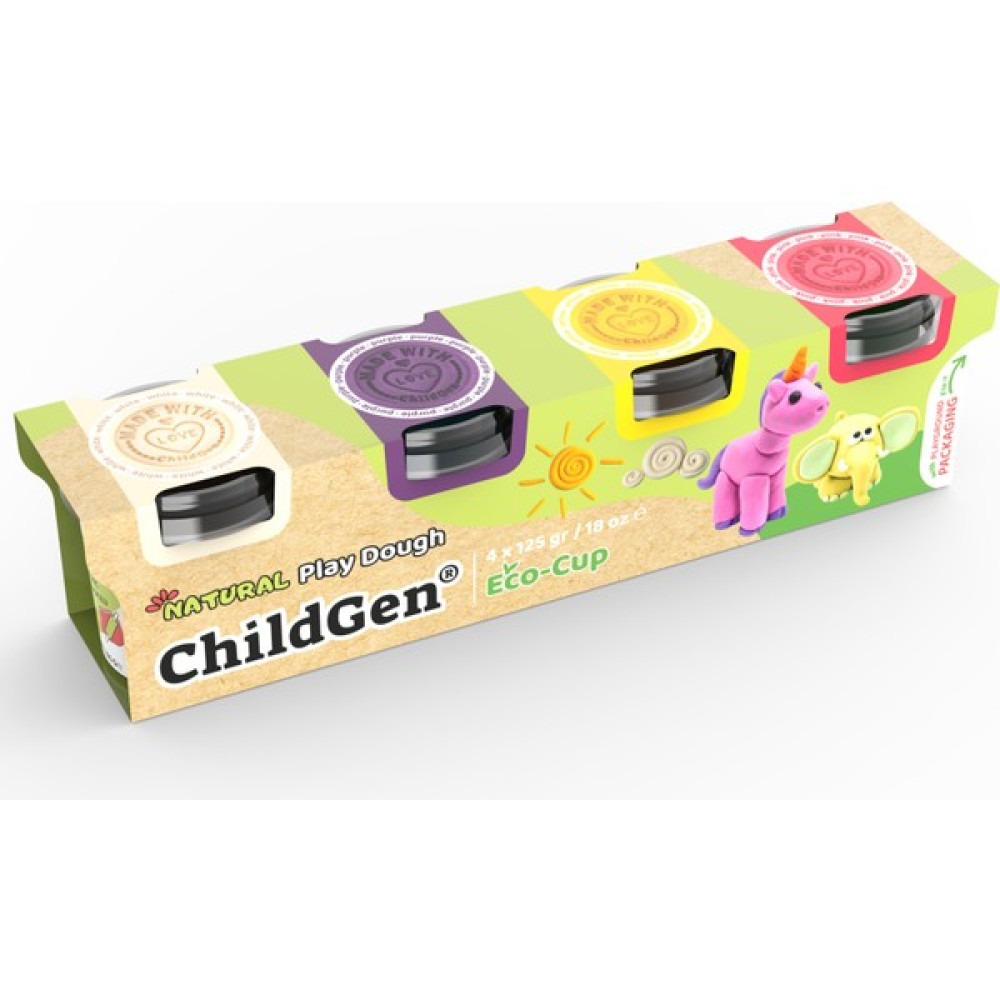 ChildGen Oyun Hamuru Ecocup - (125 grx4)4'lü Set - Unicorn - Mor Eğitici Oyuncak Fiyatı
