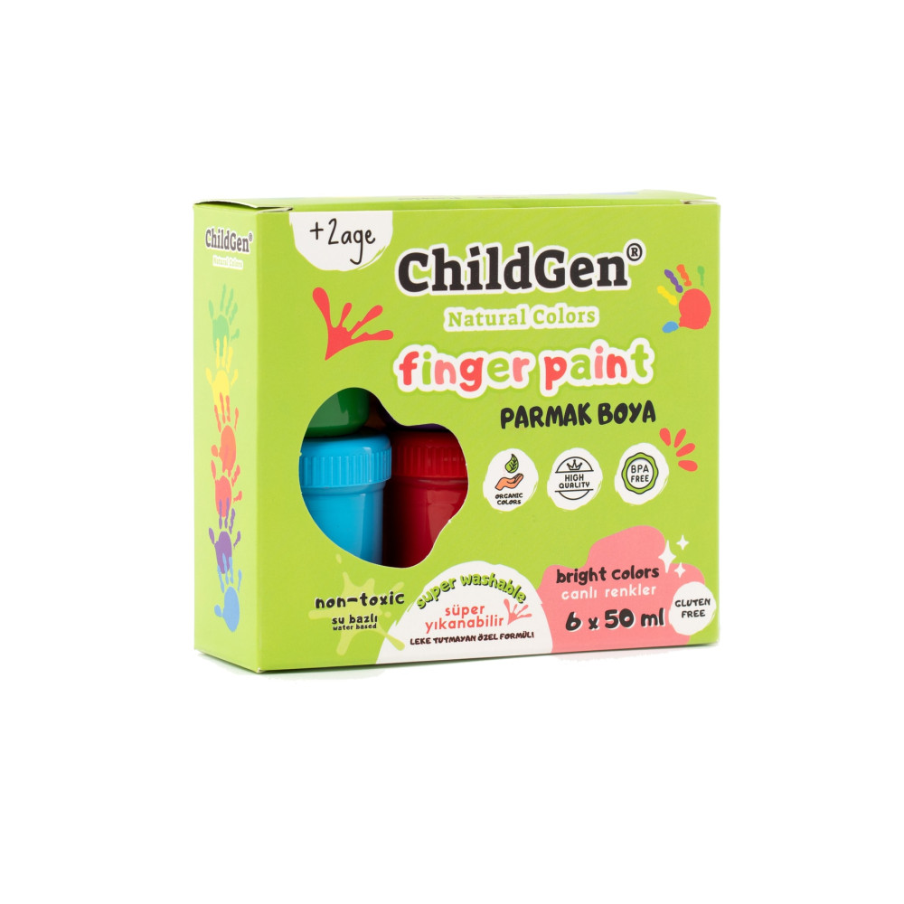 ChildGen Süper Yıkanabilir Parmak Boya-6lı Set-6x50gr - Palet Hediyeli! Yardımcı Malzeme Fiyatı