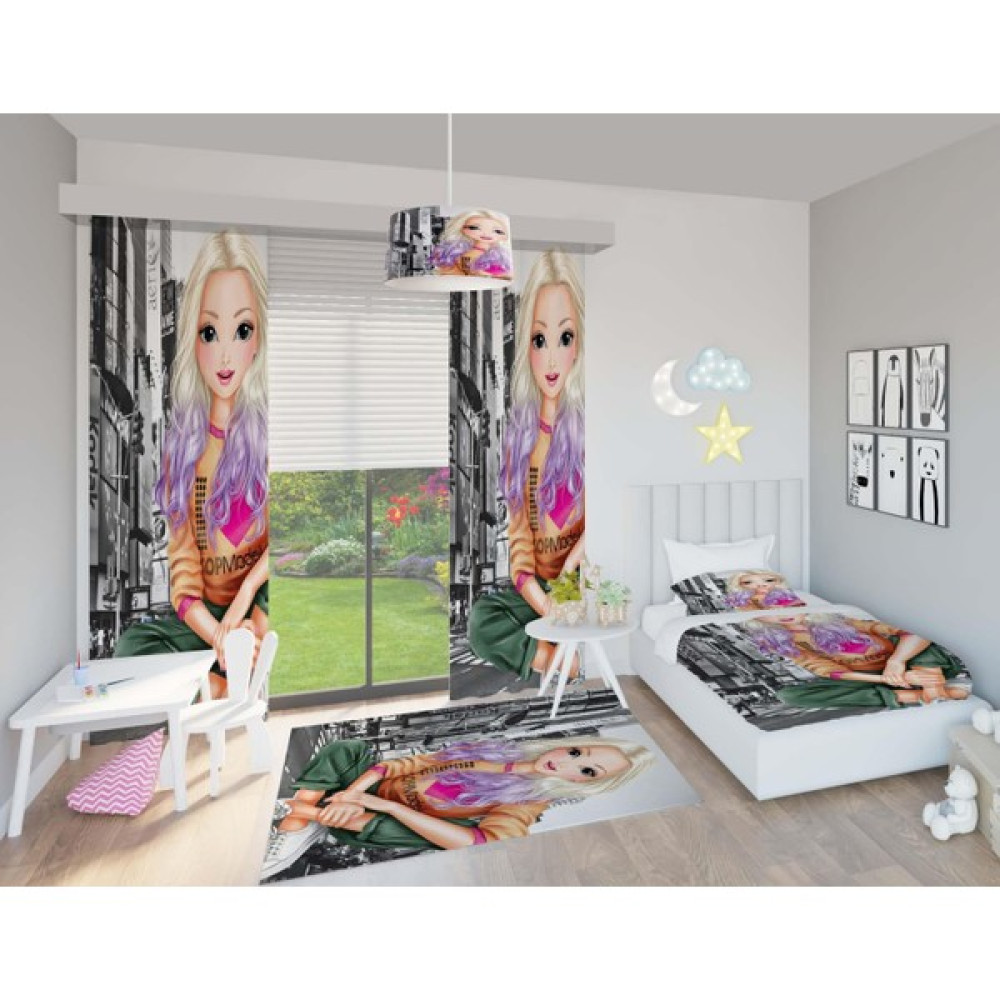 Chiron Baby Cool Girl Desenli Kız Bebek ve Çocuk Odası Seti (Perde, Yatak Örtüsü Seti, Halı, Çamaşır Sepeti, Abajur, Avize) - 140 x 220 cm - Renkli Yatak Örtüsü Fiyatı