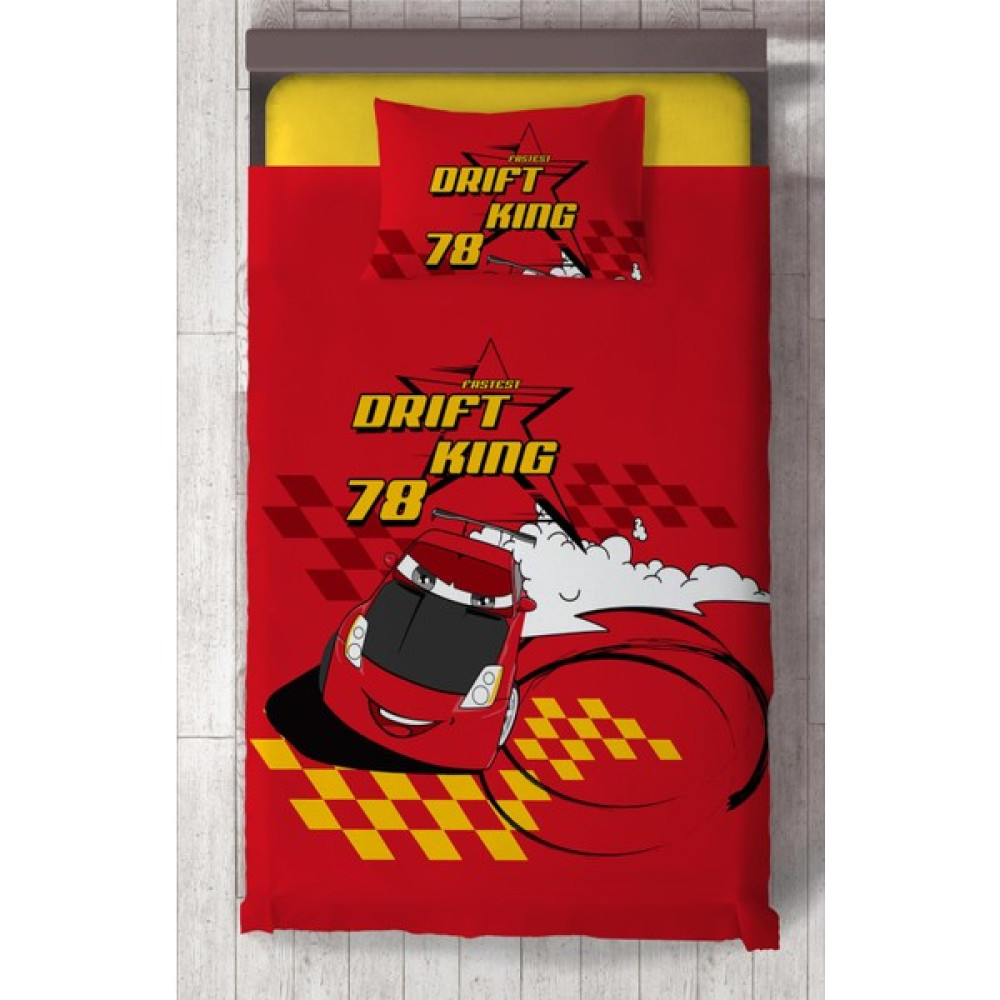 Chiron Baby Erkek Bebek ve Çocuk Odası Drift King Arava Desenli 2 Parça Tek Kişilik Yatak Örtüsü SETI-125S - 140 x 220 cm - Renkli Yatak Örtüsü Fiyatı