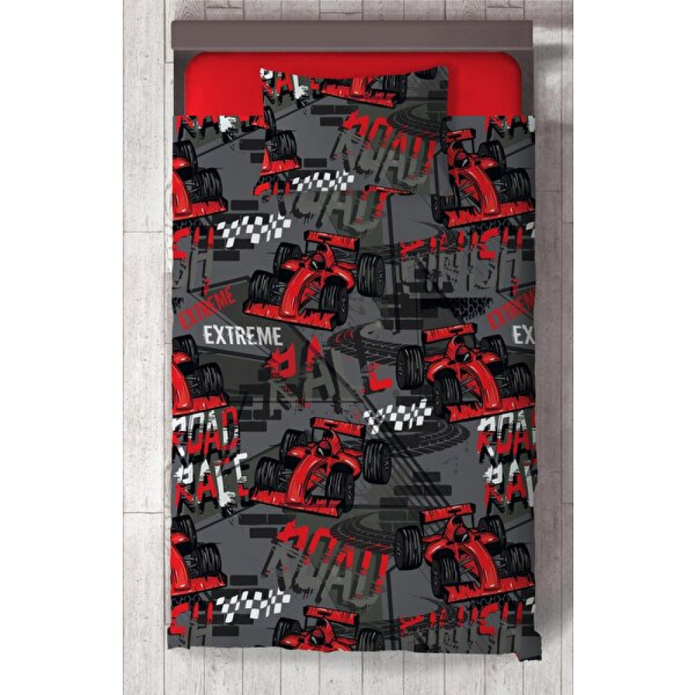Chiron Baby Erkek Bebek Ve Çocuk Odası E x treme F1 Araba Desenli 2 Parça Tek Kişilik Yatak Örtüsü Setı-117s - 140 x 220 cm - Renkli Yatak Örtüsü Fiyatı