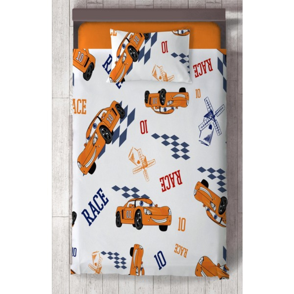 Chiron Baby Erkek Bebek ve Çocuk Odası Race 10 Araba Desenli 2 Parça Tek Kişilik Yatak Örtüsü SETI-110S - 140 x 220 cm - Renkli Yatak Örtüsü Fiyatı