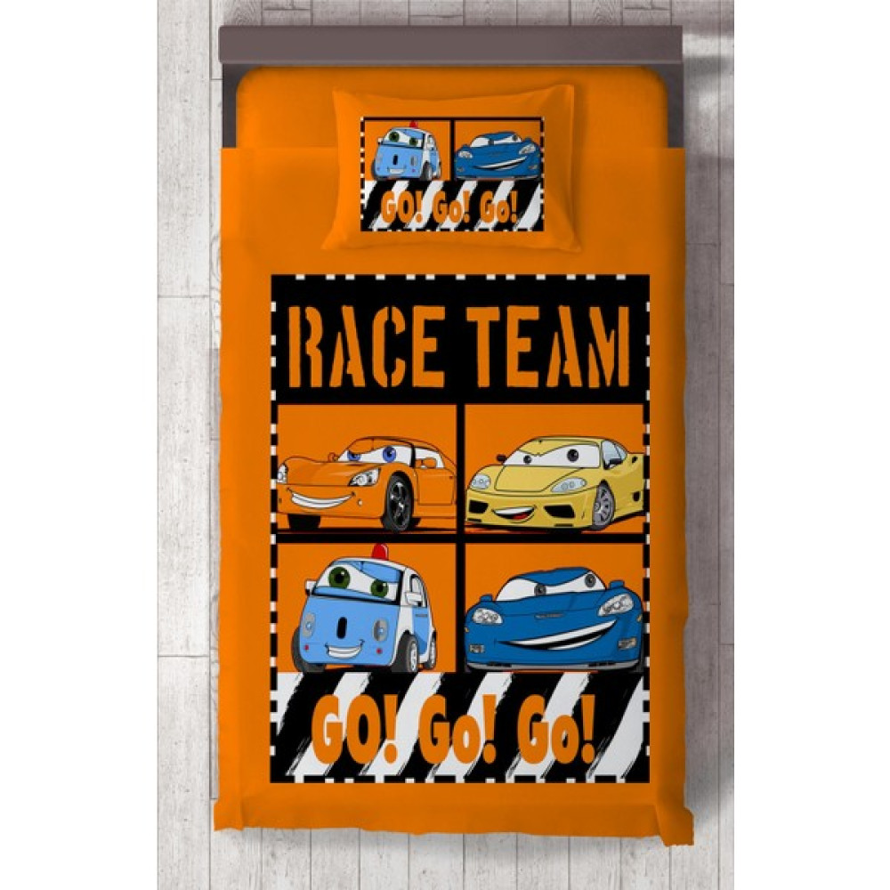 Chiron Baby Erkek Bebek ve Çocuk Odası Race Team Araba Desenli 2 Parça Tek Kişilik Yatak Örtüsü SETI-126S - 140 x 220 cm - Renkli Yatak Örtüsü Fiyatı