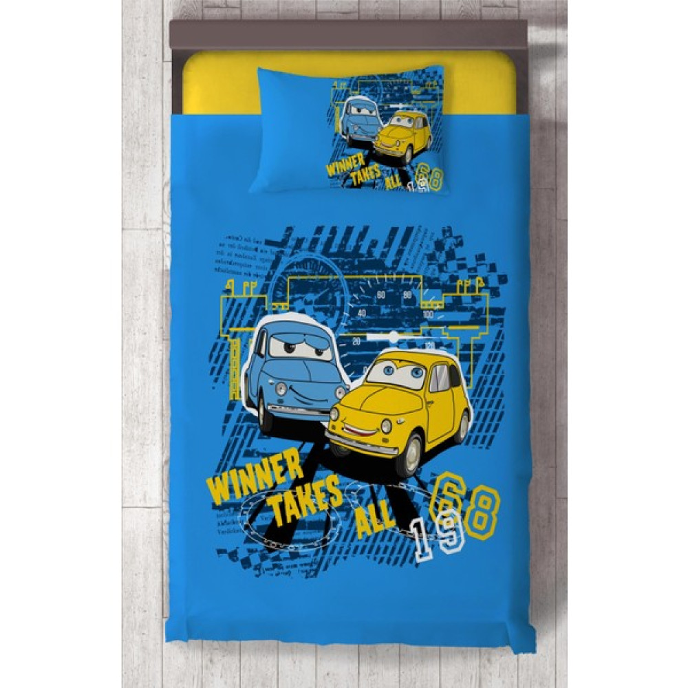 Chiron Baby Erkek Bebek ve Çocuk Odası Winner Takes Araba 2 Desenli 2 Parça Tek Kişilik Yatak Örtüsü SETI-124S - 140 x 220 cm - Renkli Yatak Örtüsü Fiyatı