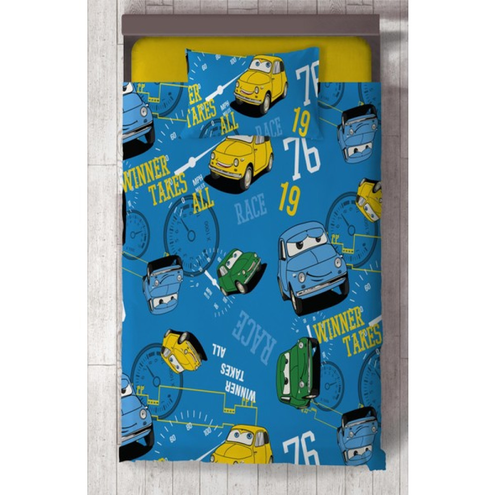Chiron Baby Erkek Bebek Ve Çocuk Odası Winner Takes Araba Desenli 2 Parça Tek Kişilik Yatak Örtüsü Setı-108s - 140 x 220 cm - Renkli Yatak Örtüsü Fiyatı