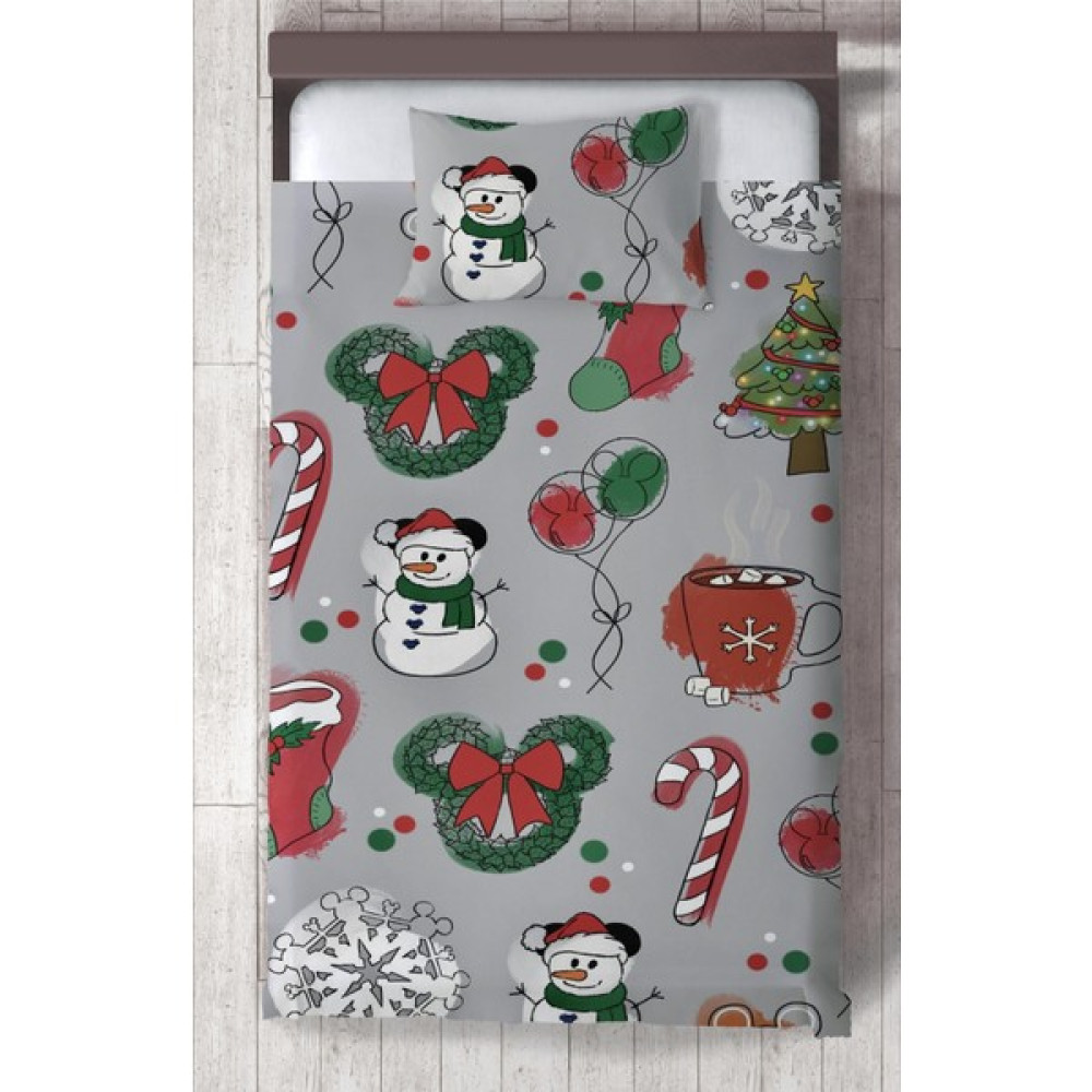 Chiron Baby Erkek ve Kız Bebek ve Çocuk Odası Kardan Adam ve Yeni Yıl Desenli 2 Parça Tek Kişilik Yatak Örtüsü SETI-131S - 140 x 220 cm - Renkli Yatak Örtüsü Fiyatı