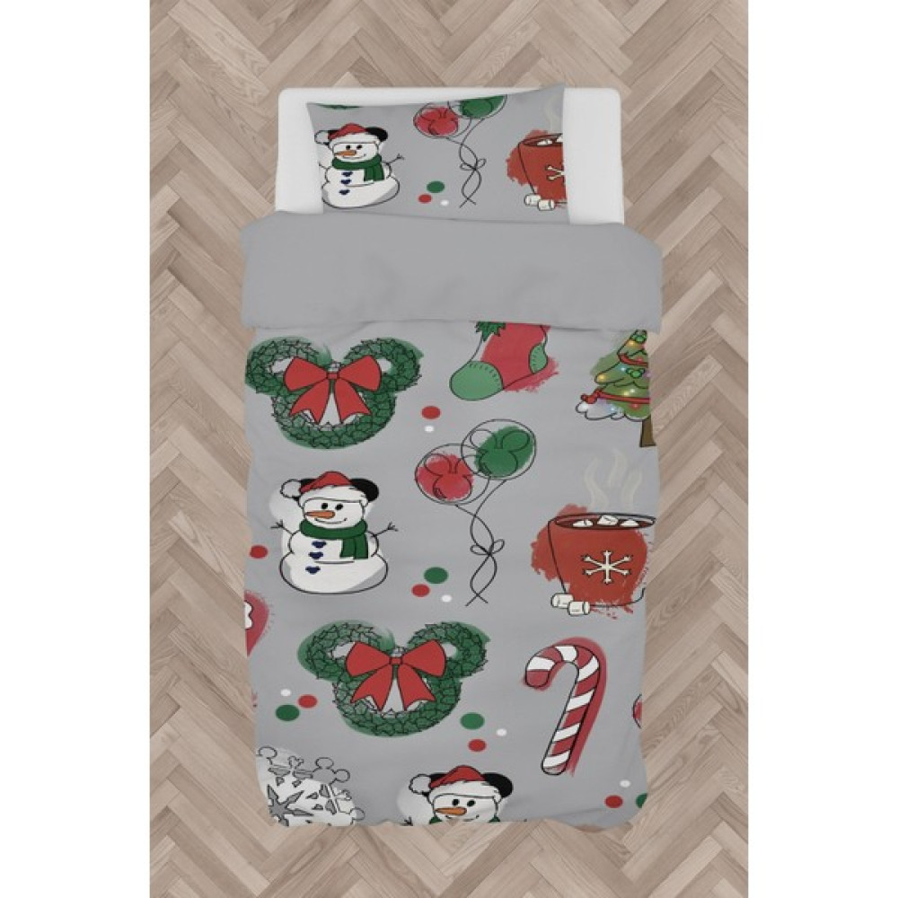 Chiron Baby Erkek ve Kız Bebek ve Çocuk Odası Kardan Adam ve Yeni Yıl Desenli Toplam 3 Parça Tek Kişilik Nevresim Takımı SETI-131S - 150 x 220 cm Bebek Nevresim Takımı Fiyatı