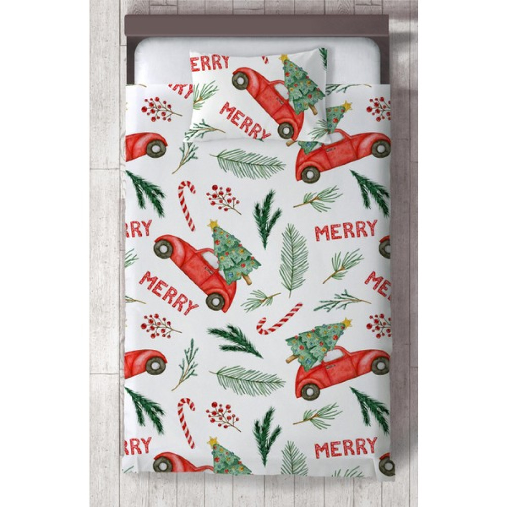 Chiron Baby Erkek ve Kız Bebek ve Çocuk Odası Mery Christmas Yeni Yıl Desenli 2 Parça Tek Kişilik Yatak Örtüsü SETI-128S - 140 x 220 cm - Renkli Yatak Örtüsü Fiyatı