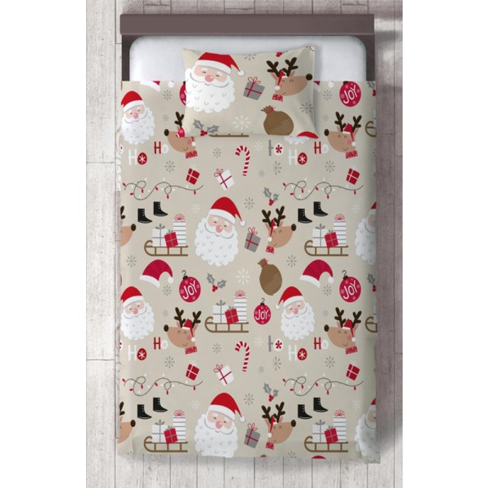 Chiron Baby Erkek ve Kız Bebek ve Çocuk Odası Noel Baba ve Yeni Yıl Desenli 2 Parça Tek Kişilik Yatak Örtüsü SETI-130S - 140 x 220 cm - Renkli Yatak Örtüsü Fiyatı