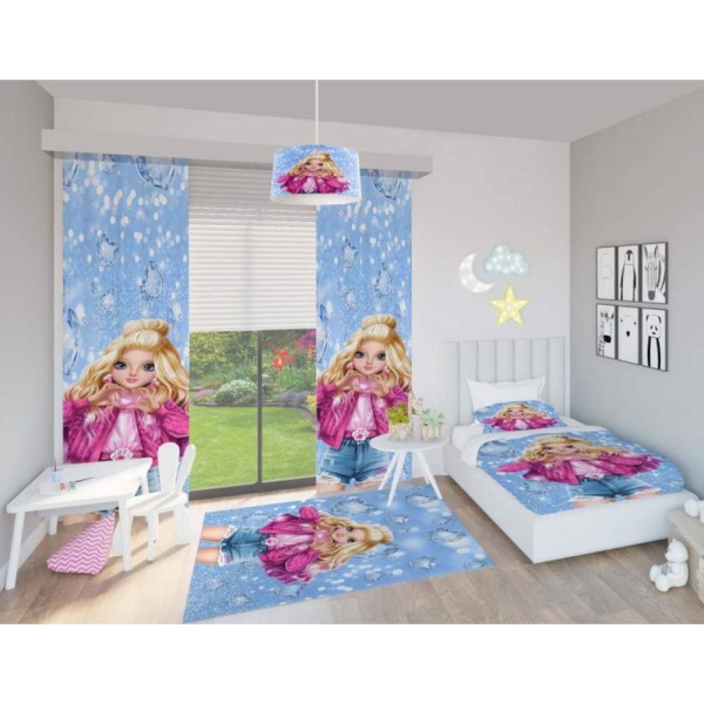 Chiron Baby Kalp Yapan Kız Desenli Kız Bebek ve Çocuk Odası Seti (Perde, Yatak Örtüsü Seti, Halı, Çamaşır Sepeti, Abajur, Avize) - 140 x 220 cm Yatak Örtüsü Fiyatı