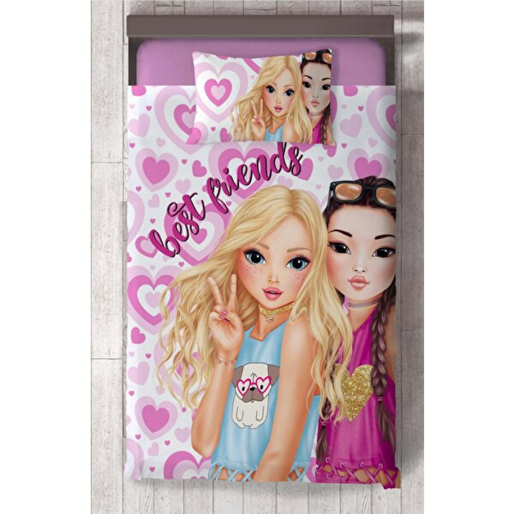 Chiron Baby Kız Bebek ve Çocuk Odası Için Best Friends Desenli Isim Yazdırılabilir Renkli 2 Parça Yatak Örtüsü SETI-55S - 140 x 220 cm Yatak Örtüsü Fiyatı