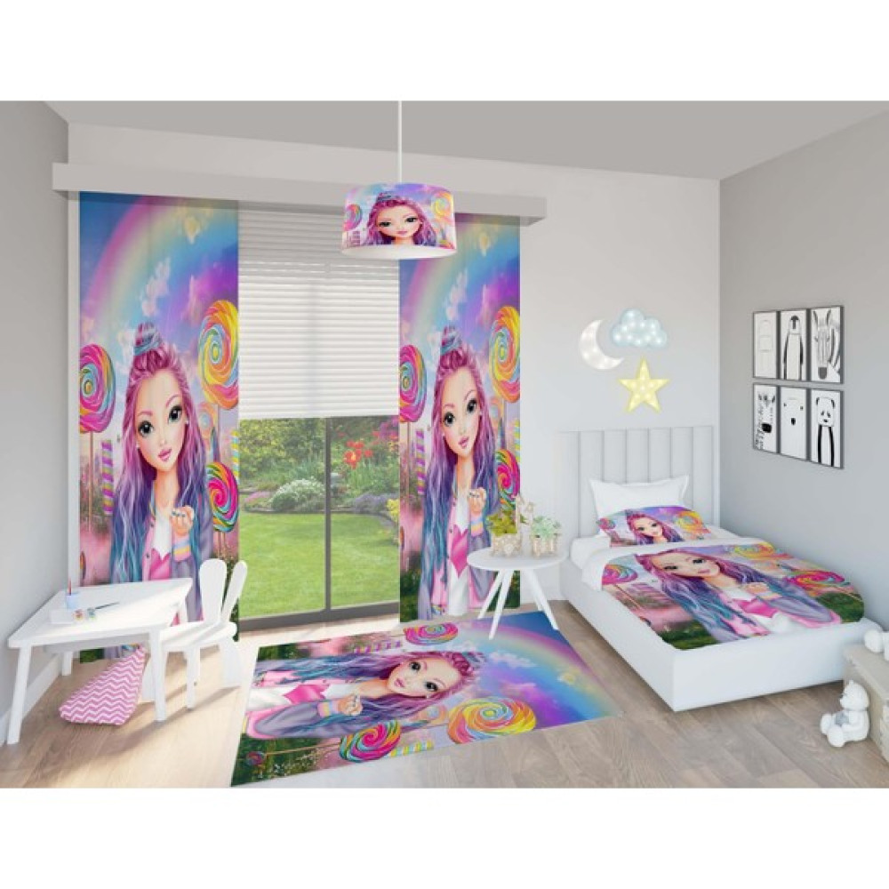 Chiron Baby Lollipop Girl Desenli Kız Bebek ve Çocuk Odası Seti (Perde, Yatak Örtüsü Seti, Halı, Çamaşır Sepeti, Abajur, Avize) - 140 x 220 cm Yatak Örtüsü Fiyatı