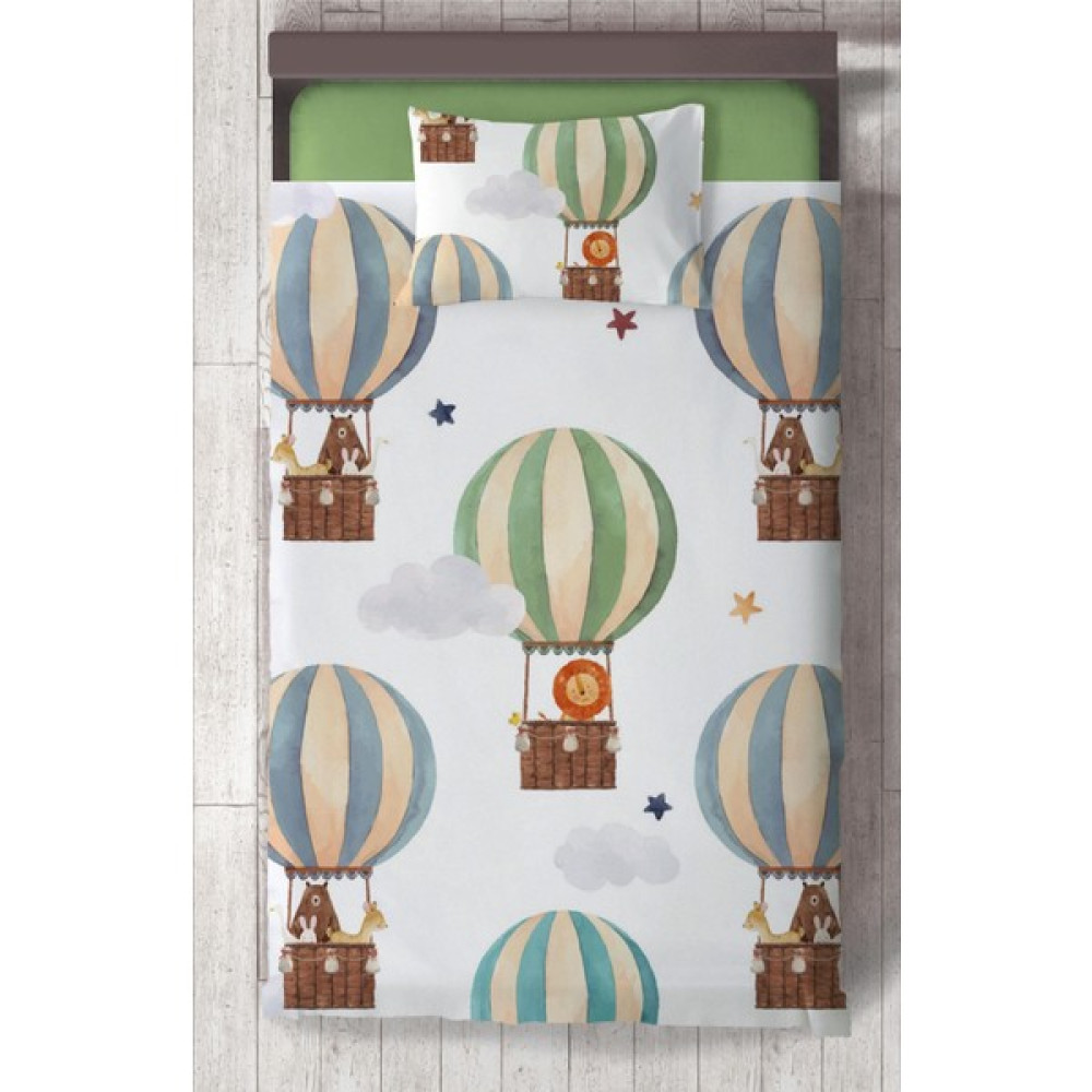 Chiron Bebek ve Çocuk Odası Balon Desenli, Organik Boyalı, Renkli Yatak Örtüsü Seti Toplam 2 Parça ( 1 Adet Yatak Örtüsü 140X220CM, 1 Adet Yastık K... Yatak Örtüsü Fiyatı