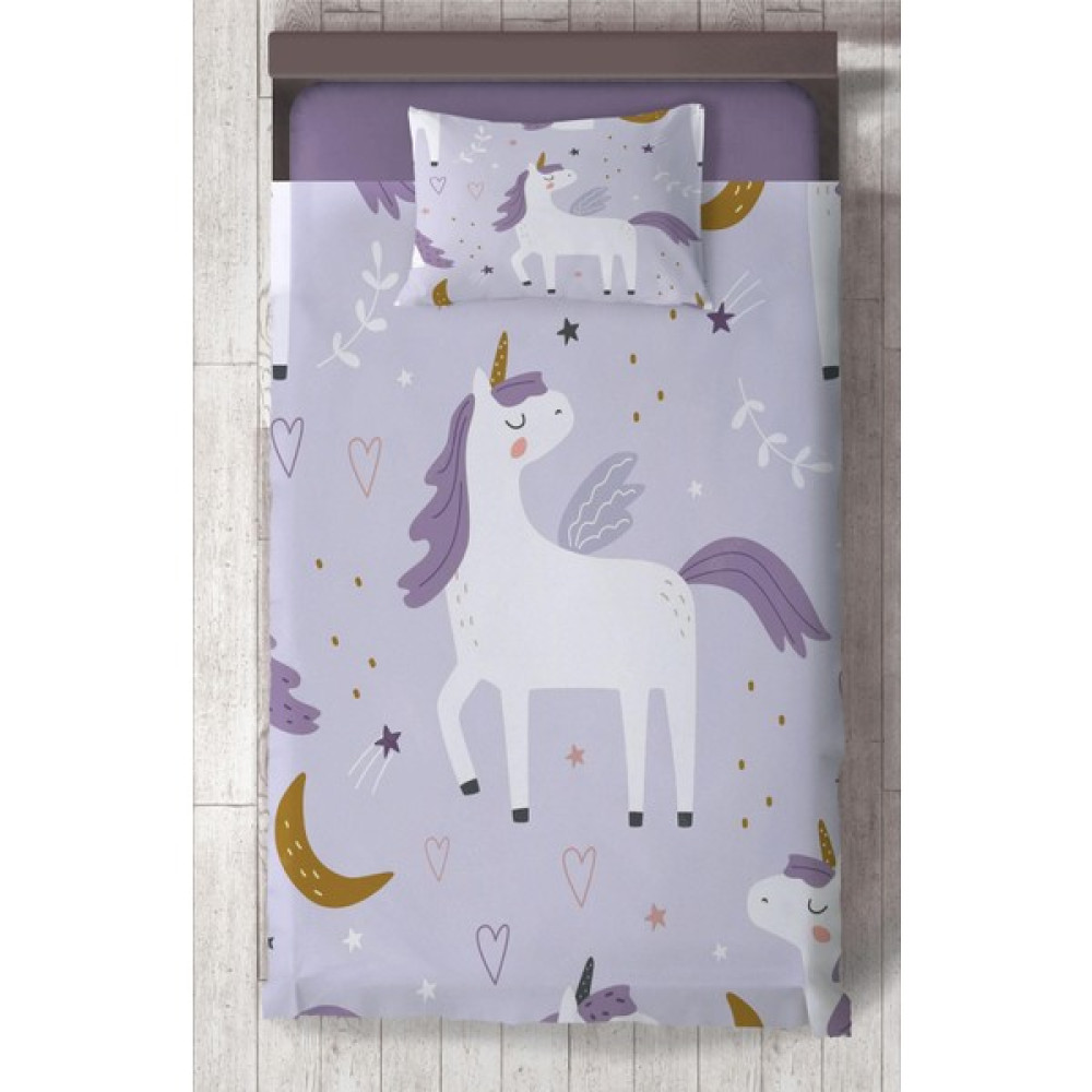 Chiron Bebek ve Çocuk Odası Unicorn Dsenli Organik Boyalı, Renkli Yatak Örtüsü Seti Toplam 2 Parça ( 1 Adet Yatak Örtüsü 140X220CM, 1 Adet Yastık K... Yatak Örtüsü Fiyatı