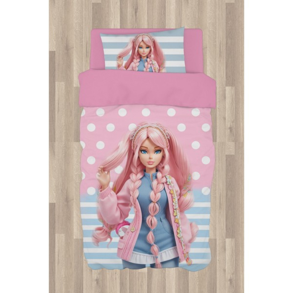 Chiron Ceritti Bebek ve Çocuk Odası Için Çizgi ve Puantiye Desenli Nevresim Takımı Seti Toplam 3 Parça (Çarşaf 155X235-YORGAN Kılıfı 155X220-YASTIK... Bebek Nevresim Takımı Fiyatı