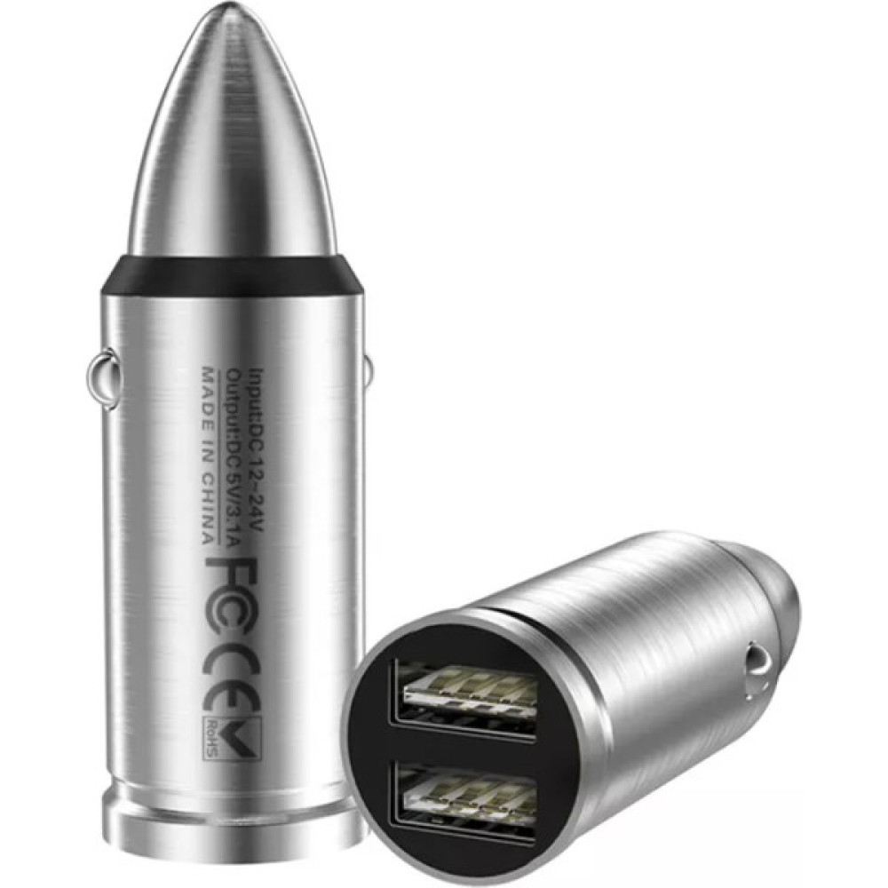 Choetech Bullet 3.1A Çift USB Çıkışlı Araç Içi Şarj Cihazı Gümüş C0023 Cep Telefonu Araç Kiti Fiyatı