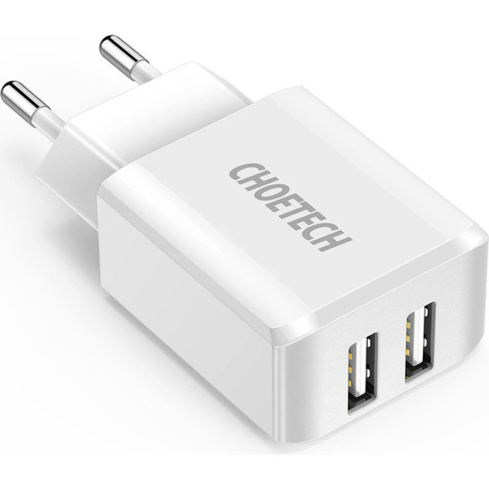 Choetech C0030 Çift USB Çıkışlı iphone 15 14 13 12 11 x 6 7 8 uyumlu 2.0A Şarj Cihazı Beyaz Cep Telefonu Şarj Cihazı Fiyatı