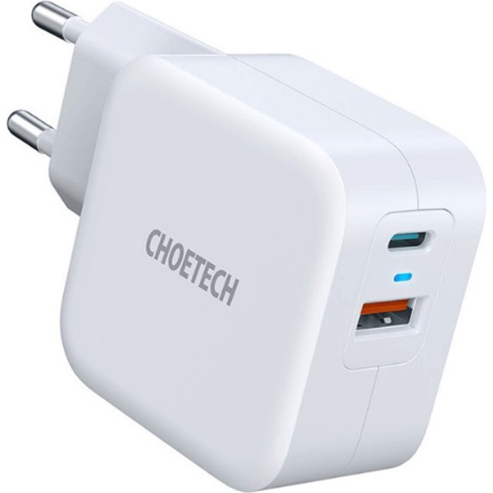 Choetech PD 20W USB-C + USB 18W Hızlı Güç Adaptörü - Apple iPhone Hızlı Şarj Uyumlu - PD5002 - Beyaz Cep Telefonu Şarj Cihazı Fiyatı