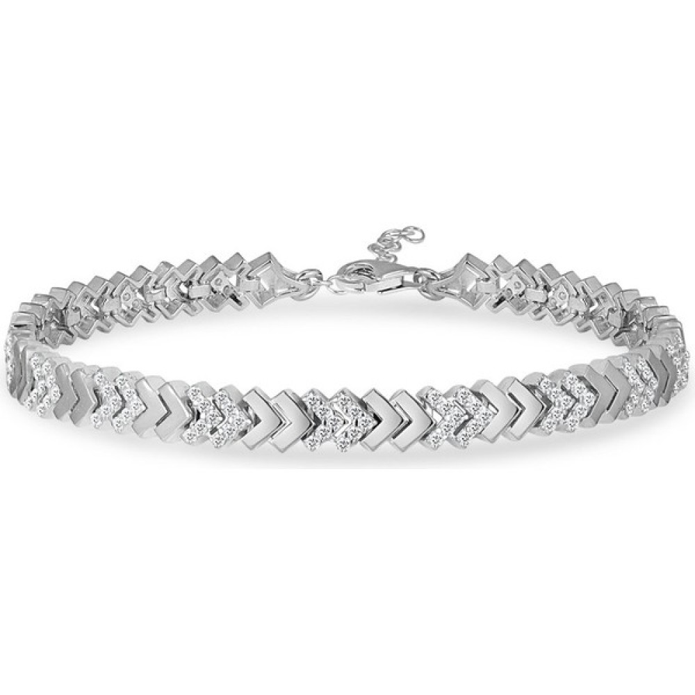 Choice Silver Balık Sırtı Gümüş Su Yolu Bileklik Rodyum Zirkon Taşlı Saat ve Bileklik Aksesuarı Fiyatı