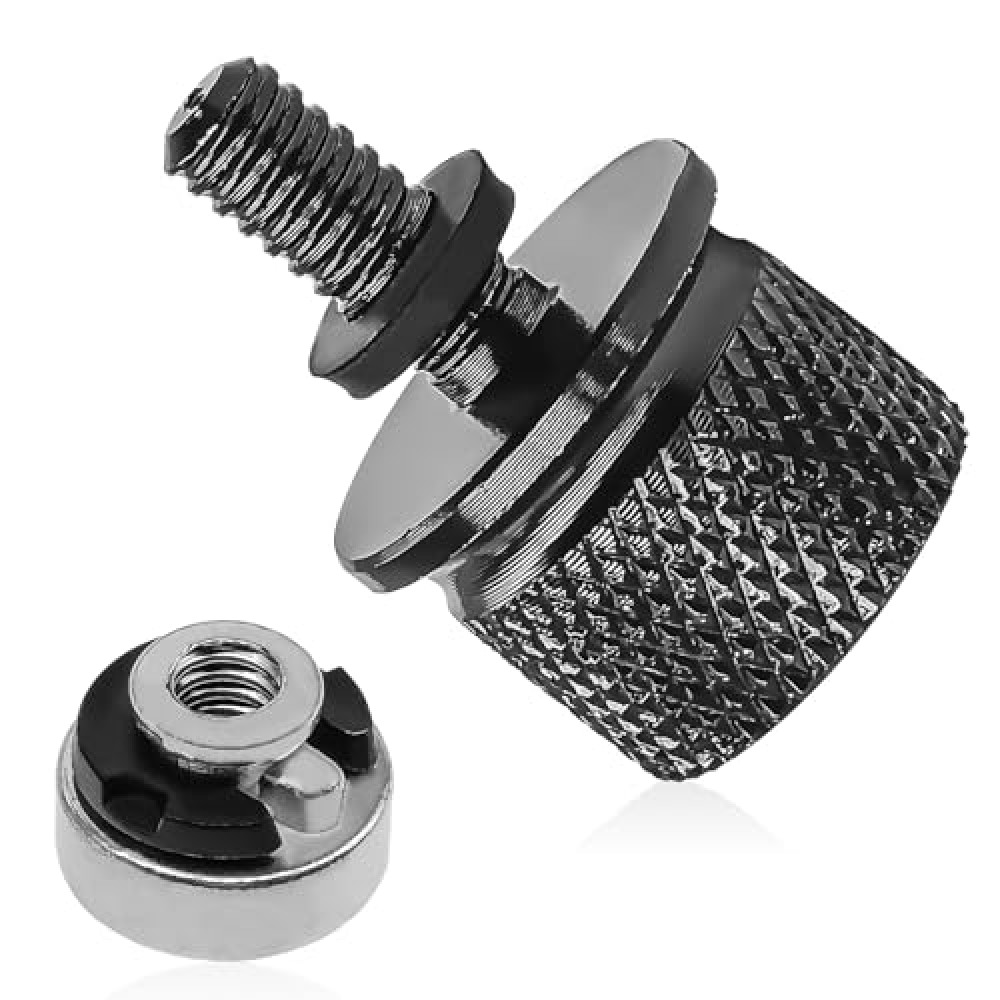 Chrome Rear Fender Seat Bolt Nut Kit, Stainless Steel Seat Screw Quick Mount for 1996-2024 Harley Davidson(Black)