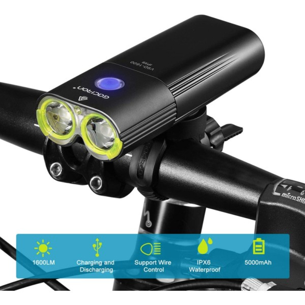 Chronus Bisiklet Far Ön Torch 1600 Lümen USB Şarj Edilebilir LED Bisiklet Farları 6 Mod Ipx6 Su Geçirmez Ön Farlar (Siyah) (Yurt Dışından) Bisiklet Aksesuarları Fiyatı