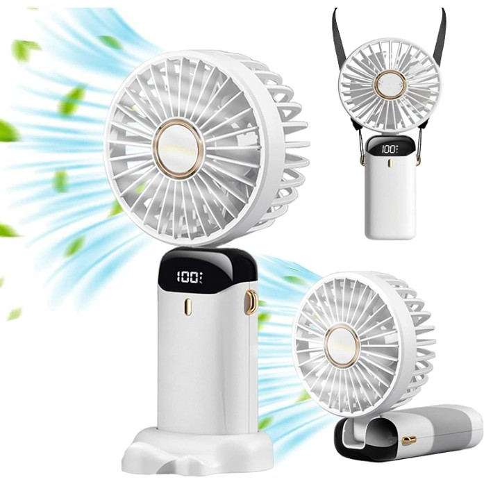 Chronus Mini El Fanı Portatif Kişisel Fan Asılı Boyun Fanı 90° Ayarlanabilir USB Şarj Edilebilir 5000MAH Küçük Masa Fanı 5 Hız (Yurt Dışından) Diğer Fiyatı