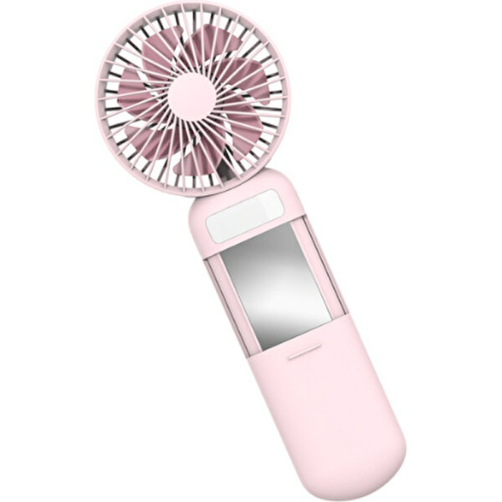 Chronus Mini El Fanı USB Şarj Edilebilir 3 Hız Ayarlanabilir Ayna ve LED Dolgu Işığı, Makyaj Kirpik Fanı (Yurt Dışından) - Pembe Vantilatörler Fiyatı