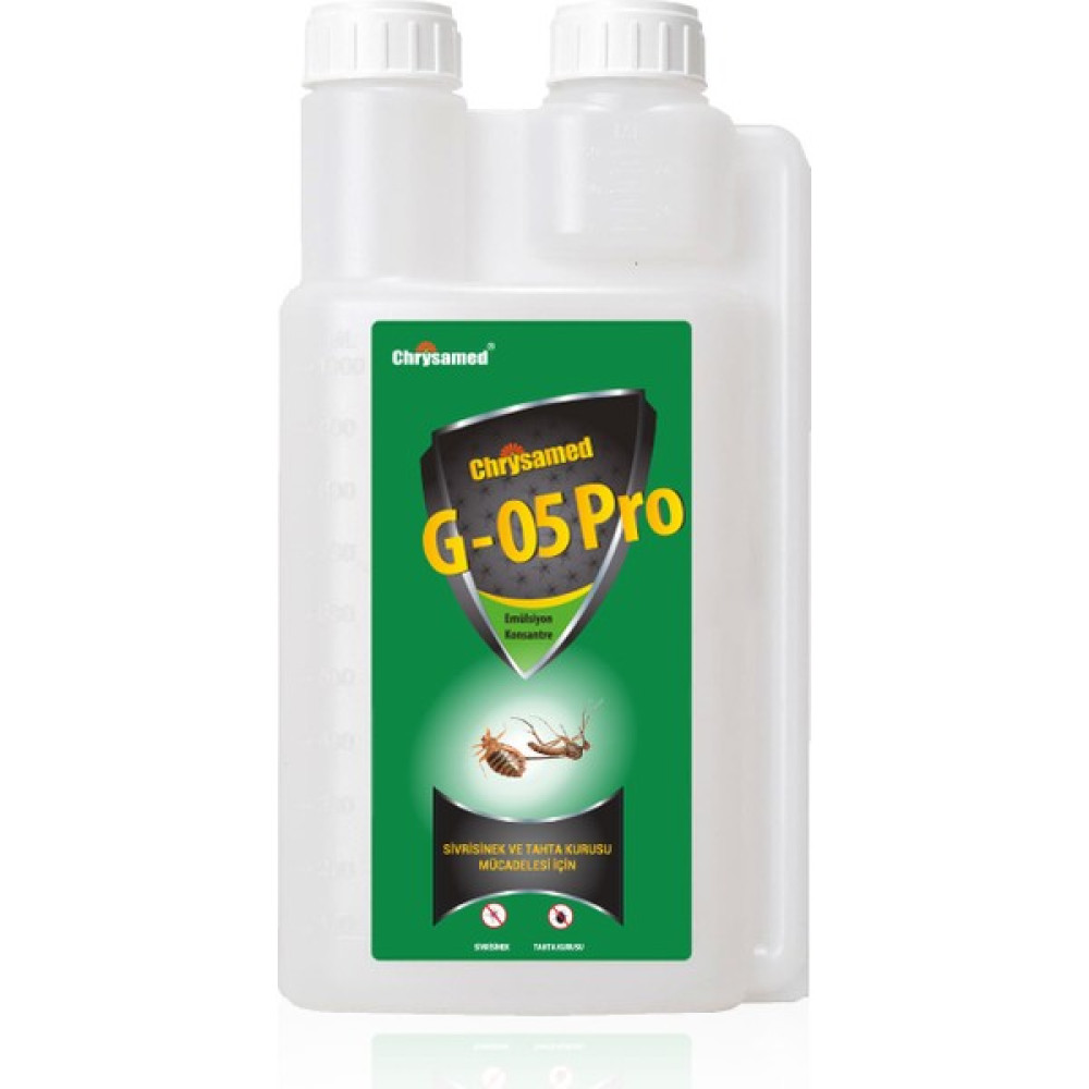 Chrysamed G-05 Pro Ölçekli 1 Lt Bitki Özlü Konsantre Böcek İlacı Haşere Öldürücü Sivrisinek ve Tahtakurusu Türlerinde Etkili Sinek-Kene-Haşere Kovucu Fiyatı