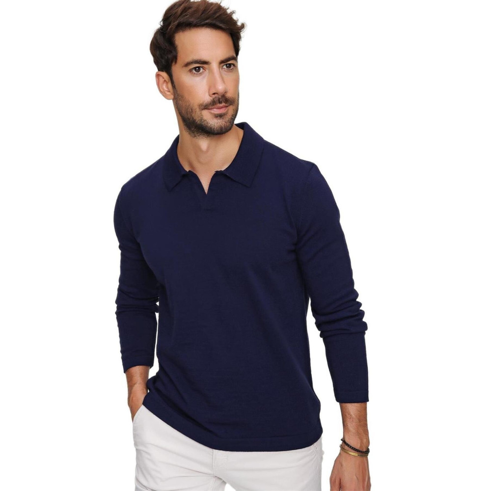 CHUBA Erkek Lacivert Reddington Polo Yaka Uzun Kollu Ince Triko Kazak 22w403 XL Beden Bayan Kazak & Süveter & Triko Fiyatı