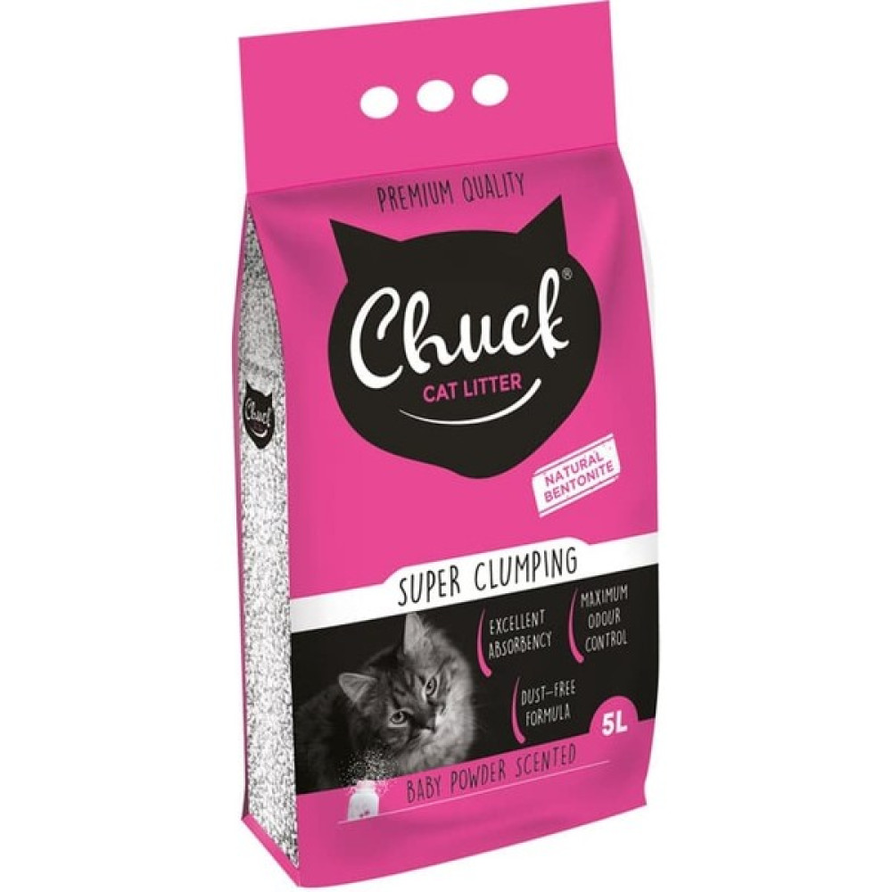 Chuck 5 Litre Bebek Pudrası Kokulu Ince Taneli Bentonit Kedi Kumu - Chuck Topaklaşan Kedi Kumu 5 Lt Evcil Hayvan Ürünleri Fiyatı