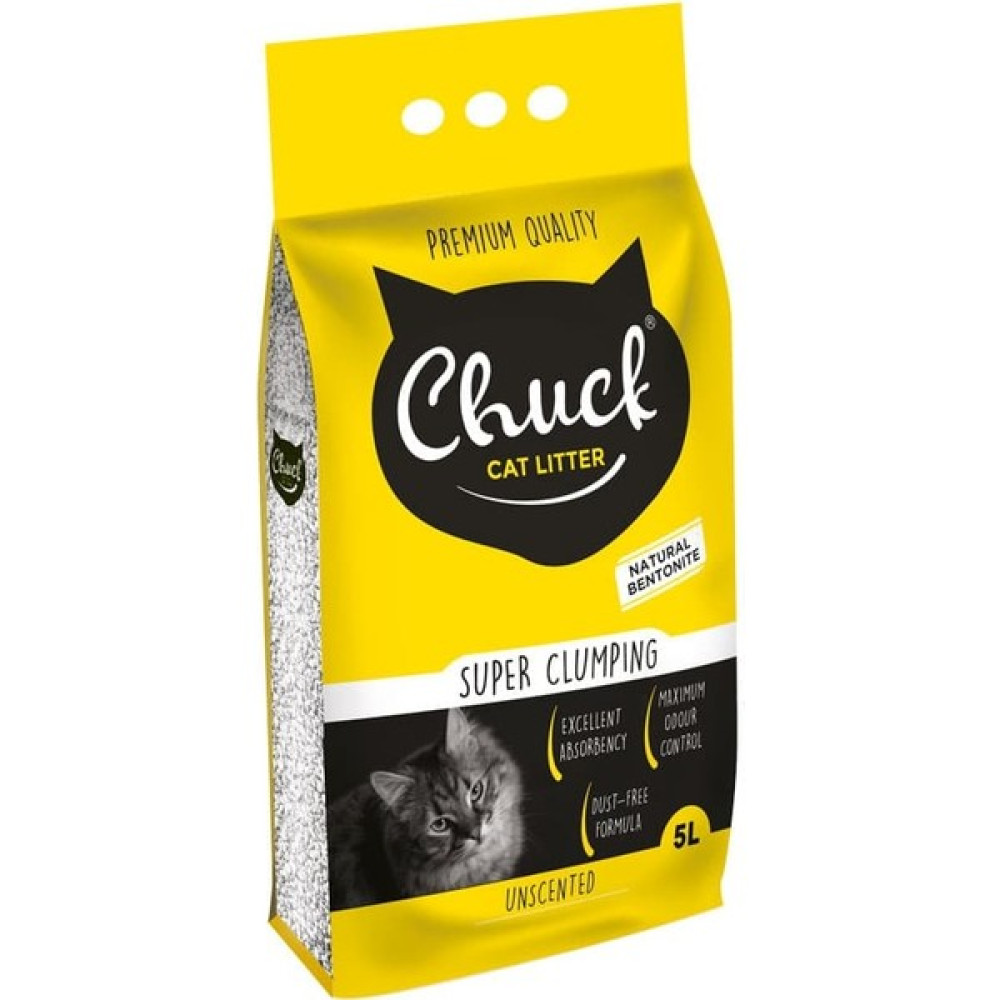 Chuck 5 Litre Kokusuz Naturel Ince Taneli Bentonit Kedi Kumu - Chuck Topaklaşan Kedi Kumu 5 Lt Evcil Hayvan Ürünleri Fiyatı