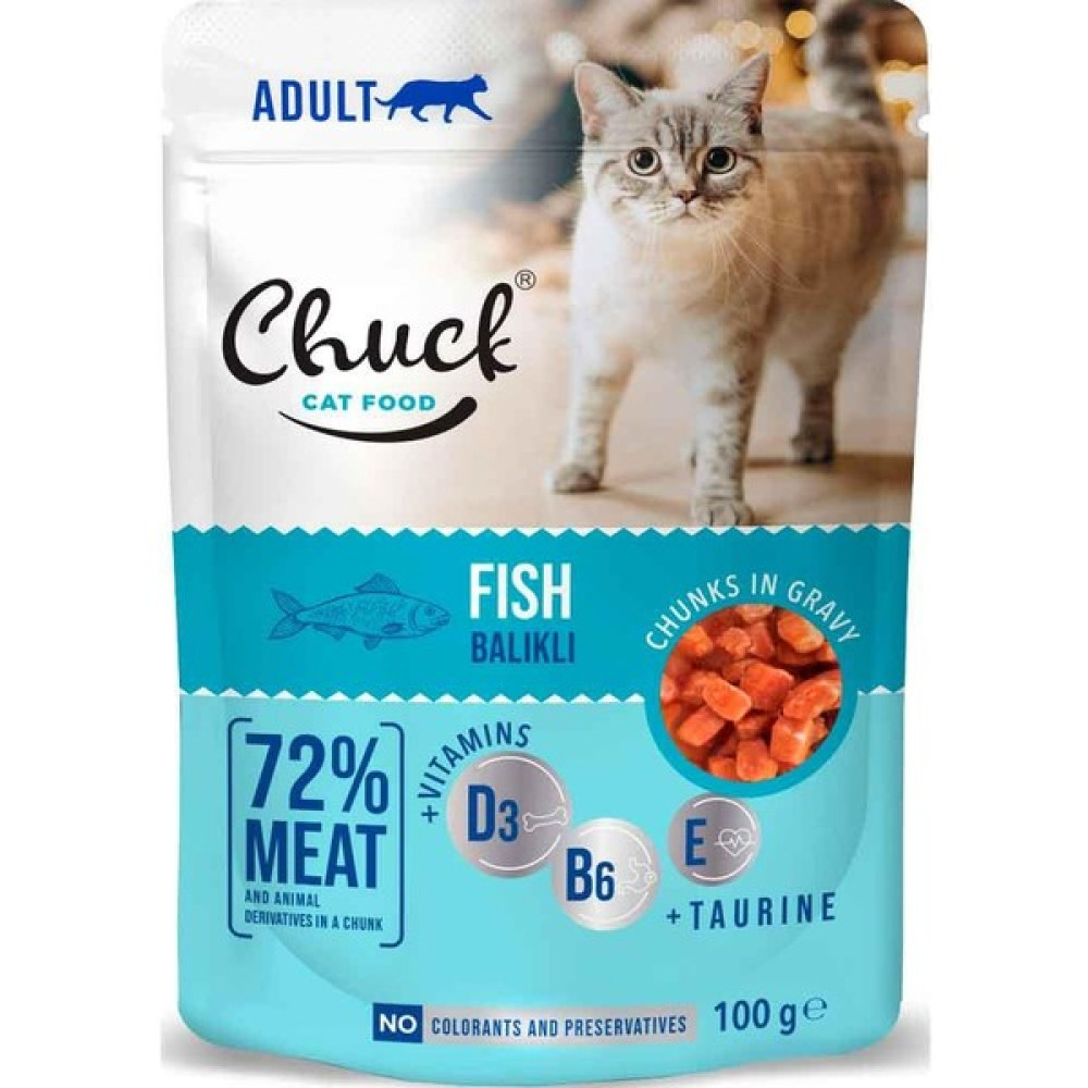 Chuck Kedi Yaş Maması Balıklı 100 gr Evcil Hayvan Ürünleri Fiyatı