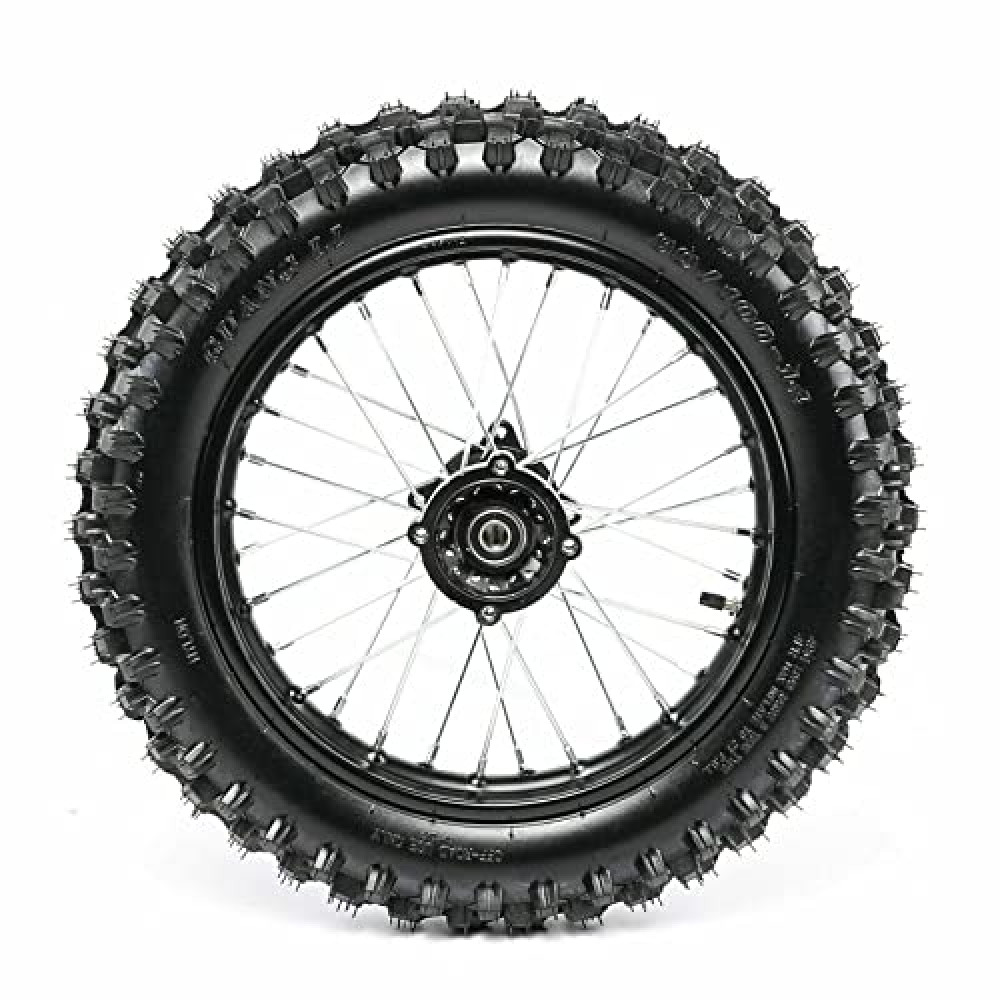 CHUNILLE Rear Wheel Rim Tire 90/100-14 inch Rear Back Wheel Tyre Rim For Apollo Dirt Bike 125cc/140/150/160cc Black