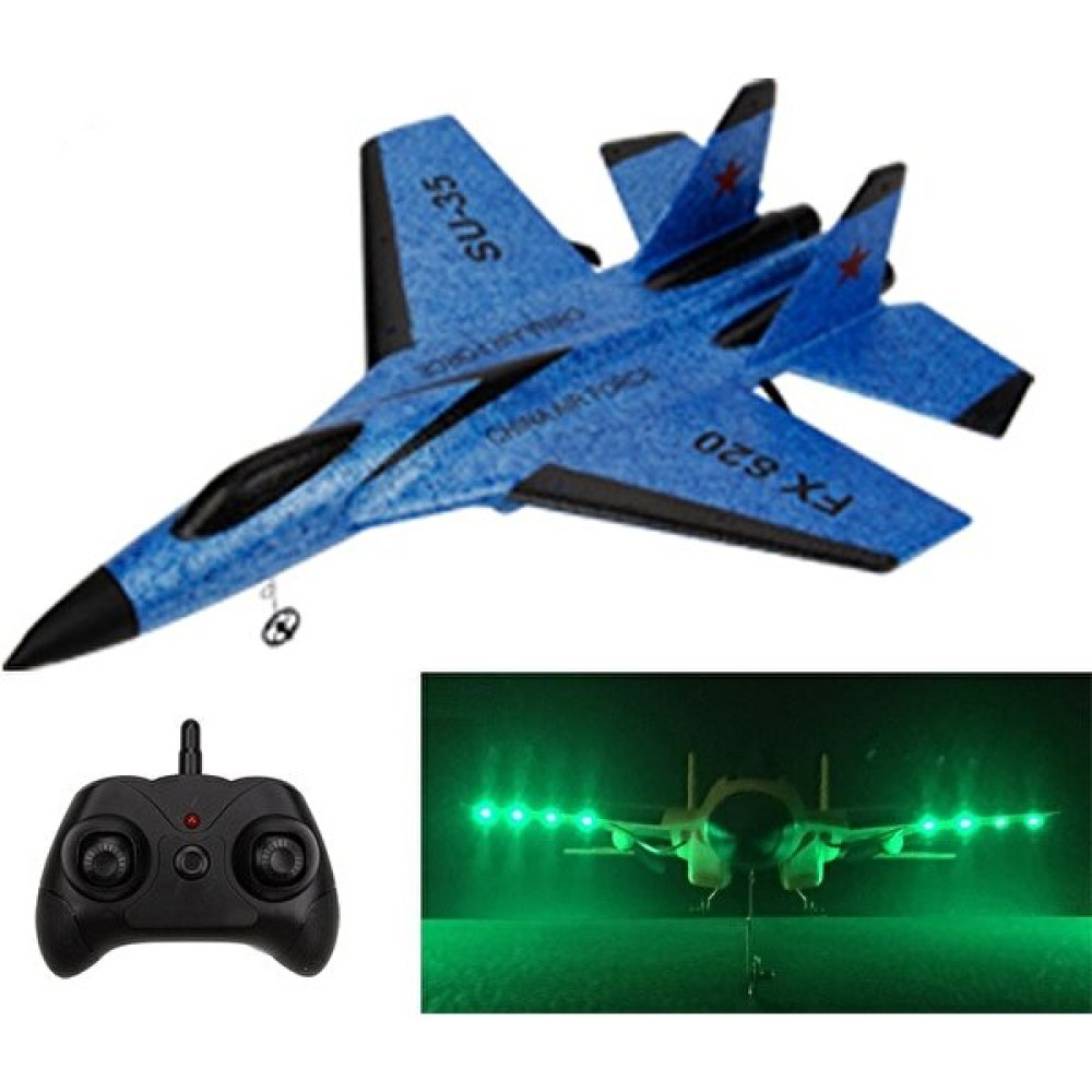Chunkyated Köpük Uzaktan Kumandalı Planör FX620 Sabit Kanatlı Avcı Su-35 Model Işıklı Uçak (Yurt Dışından) - Açık Mavi RC Araçlar ve Aksesuarları Fiyatı