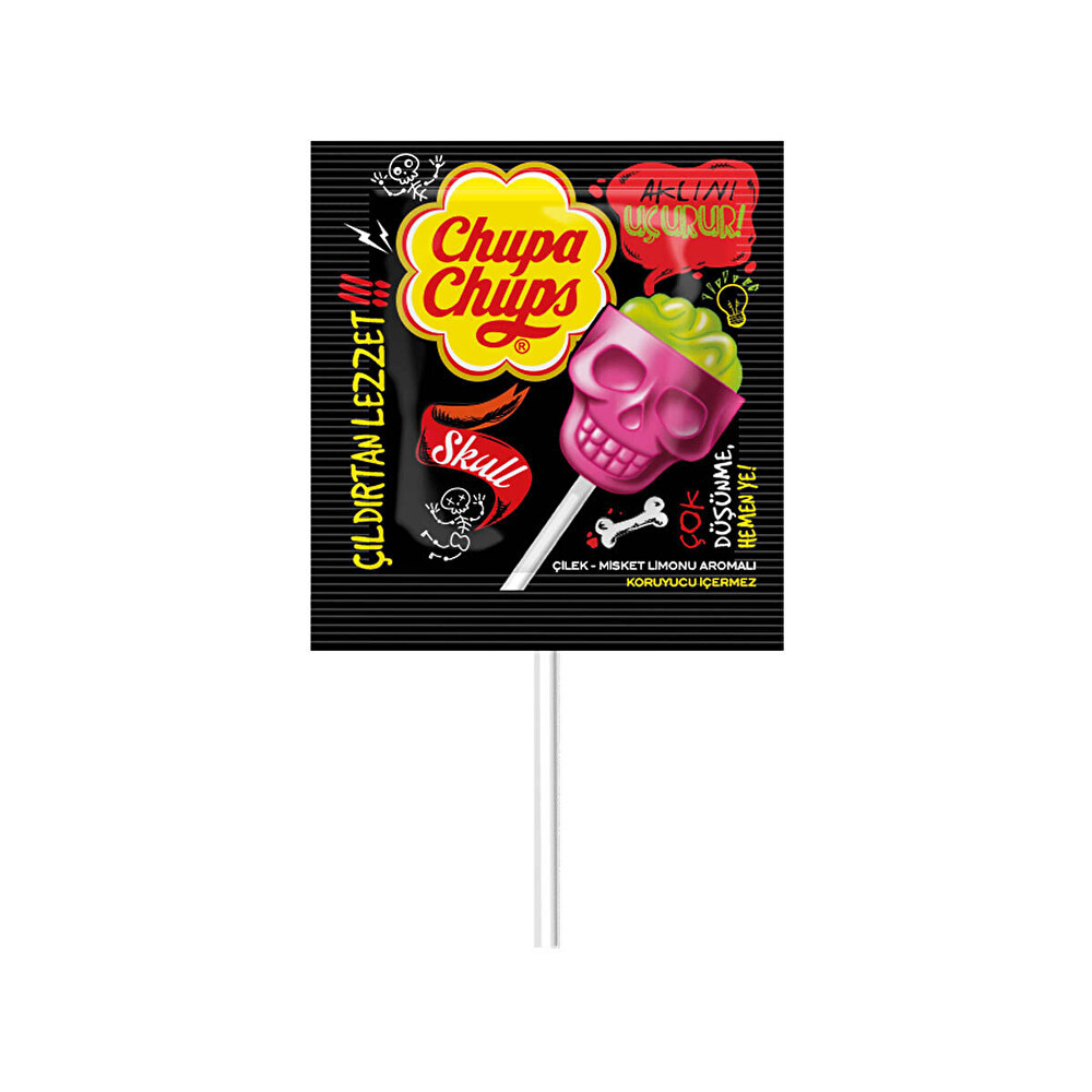 Chupa Chups 3d Skull Lolipop Çilek-Misket Limonu Aromalı 15 Gr Şekerleme Sakız Fiyatı