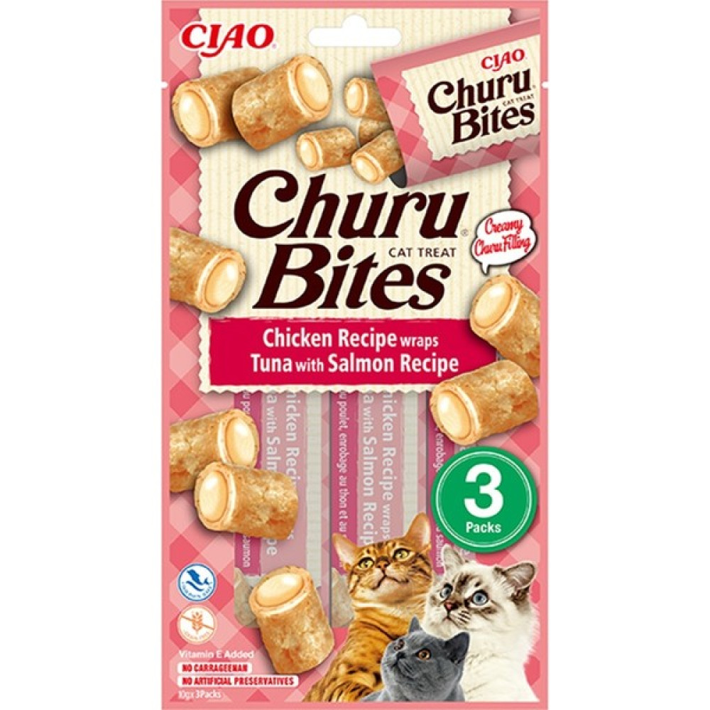 Churu Bites Tavuk Sargılı, Ton Balıklı ve Somonlu Kedi Ödül Maması 3X10 Gr. Evcil Hayvan Ürünleri Fiyatı