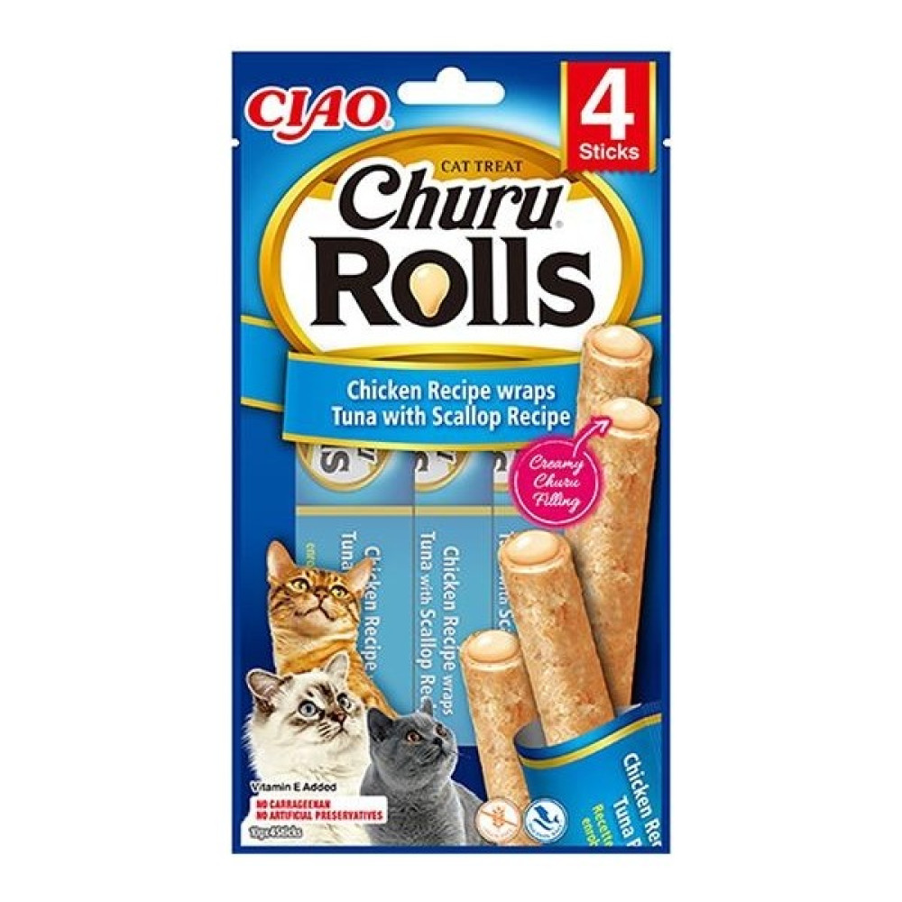 Ciao Churu Rolls Sticks Deniz Taraklı, Tavuk Sargılı ve Ton Balıklı Kedi Ödülü 10GR 4lü Evcil Hayvan Ürünleri Fiyatı