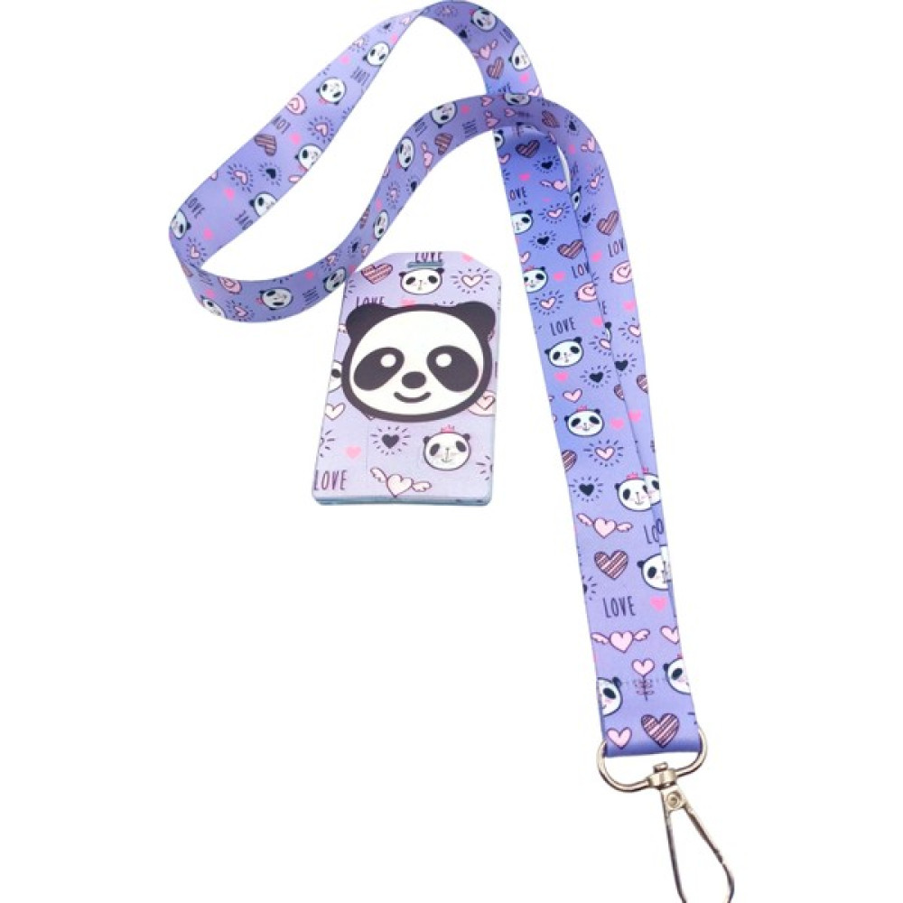 Ciccibiccishop lila Zemin Panda Boyun Askı Ipi ve Silikon dikey Kart Tutucu Plastik Kart Malzemeleri Fiyatı