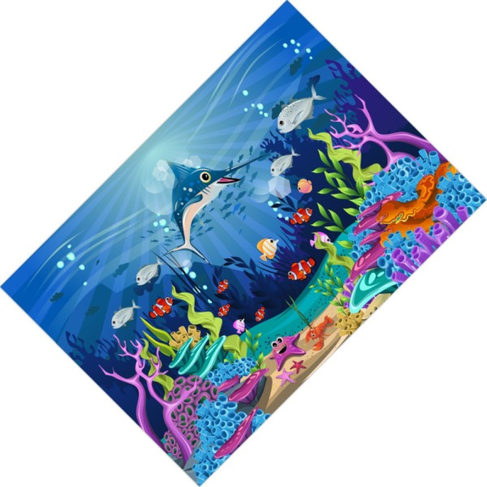 Cici Odam Balık ve Renkli Deniz Altı Erkek Çocuk Odamsı-150x150 - 150 x 150 cm Bebek Odası Halı Fiyatı