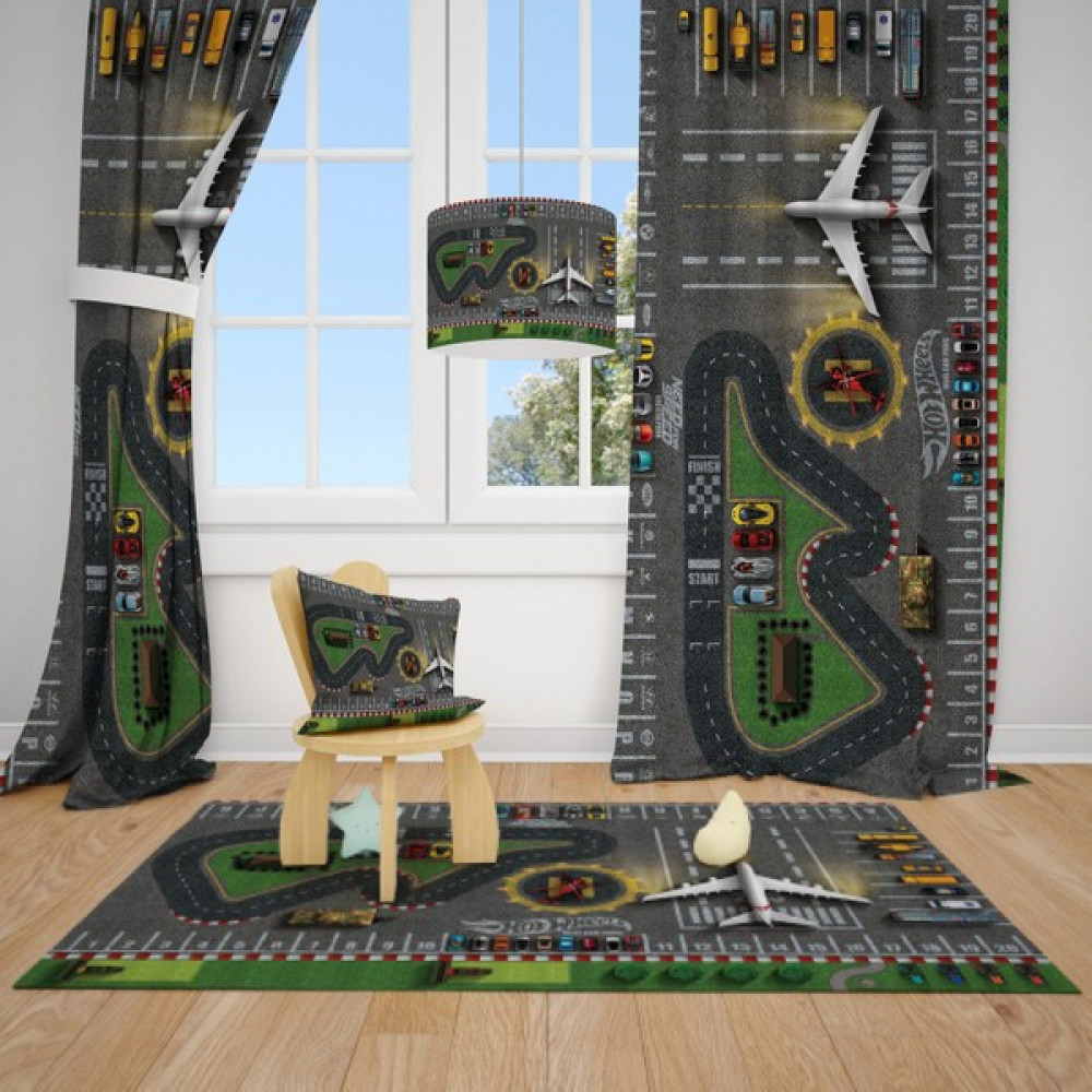 Cici Odam Çocuk Oyun Odamsı Hotwheels ve Need For Speed Çocuk Bebek Odası Fon Perde 2 Kanat - 70 x 200 cm Fon Perde Fiyatı