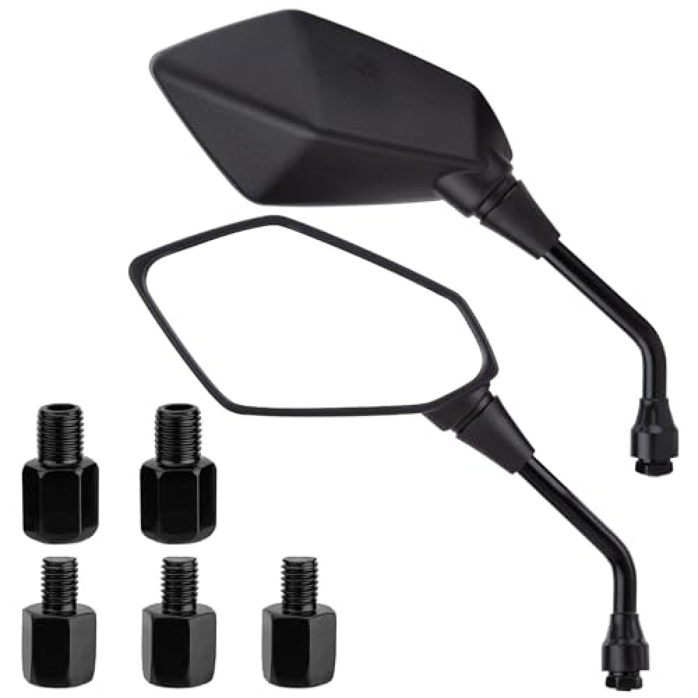 CICMOD Motorcycle Rear View Side Mirrors with M8 M10 Threaded Bolts for Motorcycle, Scooter, ATV, Dirt Bike, Cruiser