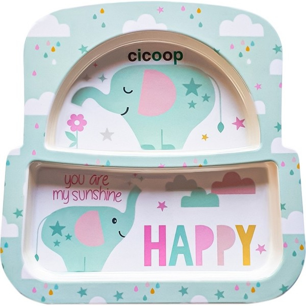 Cicoop Fil Bölmeli Mama Tabağı - Fil Desenli Mama Seti Fiyatı