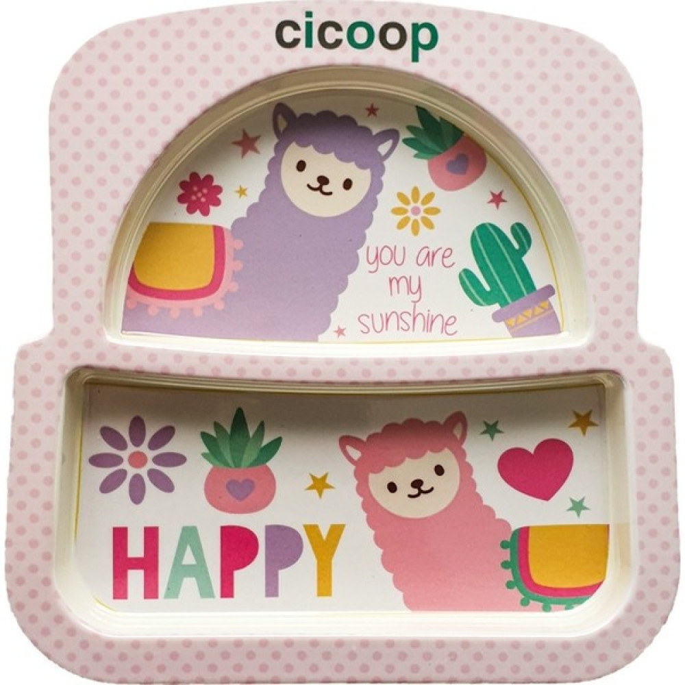 Cicoop Lama Bölmeli Mama Tabağı - Lama Desenli Mama Seti Fiyatı