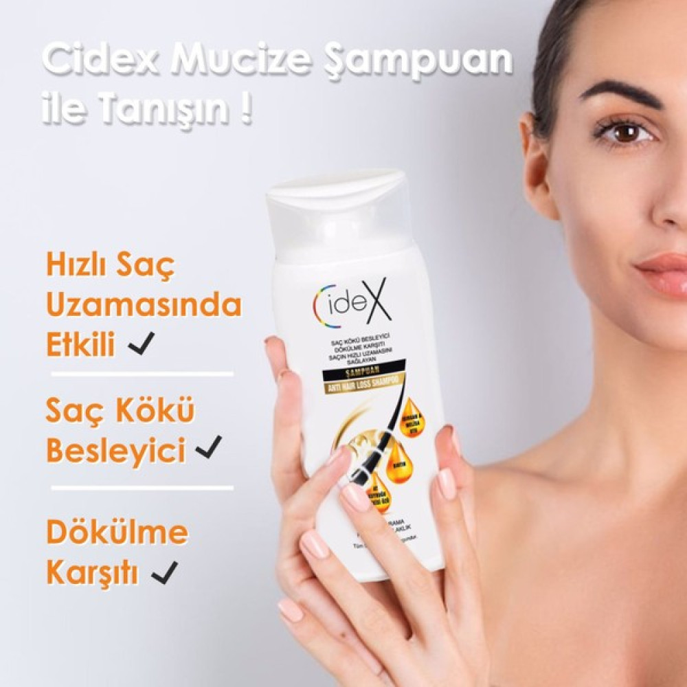 Cidex Hızlı Saç Uzatan, Dökülme Karşıtı, At Kuyruğu bitki özlü, Biotin İçeren Tuzsuz Saç Besleyici Şampuan Şampuan ve Saç Kremi Fiyatı