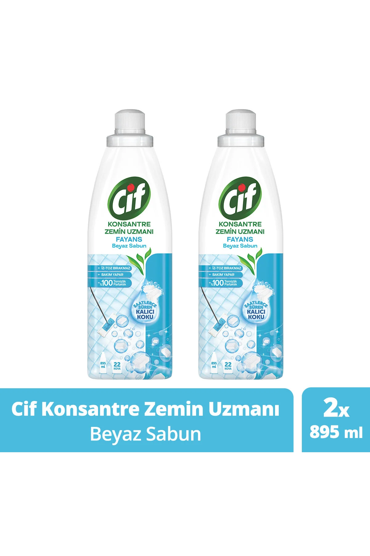Cif Konsantre Zemin Uzmanı Fayans Beyaz Sabun %100 Temizlik Ve Parlaklık 895 ml 2adet Parlatıcı ve Temizleyiciler Fiyatı