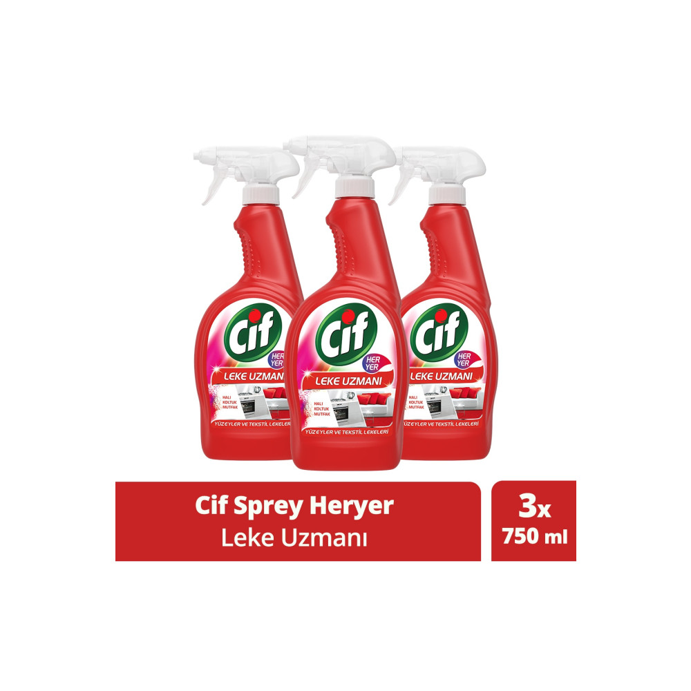 Cif Sprey Yüzey Ve Kumaş Lekeleri Için Leke Uzmanı 750 ml X3 Çamaşır Yıkama Fiyatı