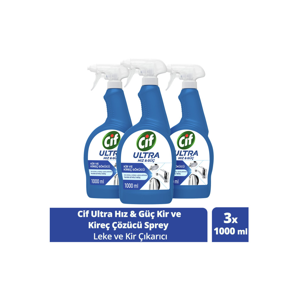 Cif Ultra Hız & Güç Kireç Sökücü Sprey Leke Ve Kir Çıkarıcı 1000 ml Parlatıcı ve Temizleyiciler Fiyatı
